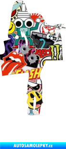 Samolepka Žena na nákupu 002 pravá Sticker bomb