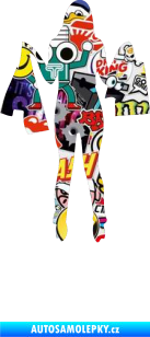 Samolepka Žena na nákupu 003 levá Sticker bomb