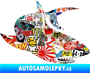 Samolepka Žralok 012 pravá Sticker bomb