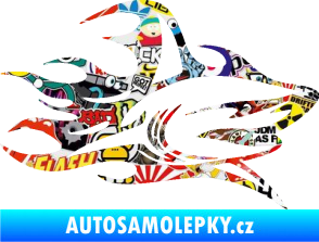 Samolepka Žralok 017 pravá s plameny Sticker bomb