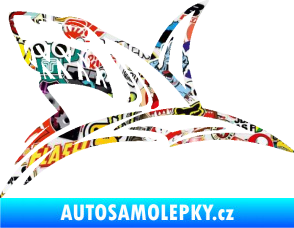 Samolepka Žralok 020 levá v moři Sticker bomb