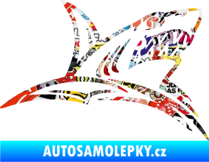 Samolepka Žralok 020 pravá v moři Sticker bomb