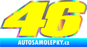 Samolepka 46 Valentino Rossi barevná Holografická