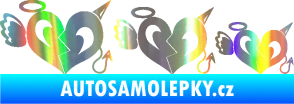 Samolepka Angel devil family 002 rodinka v autě Holografická