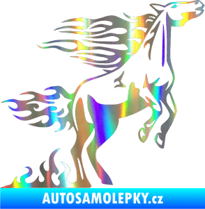 Samolepka Animal flames 001 pravá kůň Holografická
