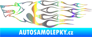 Samolepka Animal flames 017 levá vlk Holografická