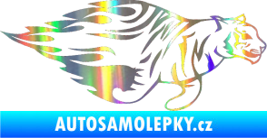 Samolepka Animal flames 021 pravá tygr Holografická