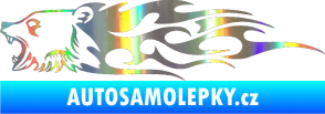 Samolepka Animal flames 027 levá  medvěd Holografická
