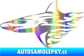 Samolepka Animal flames 031 levá žralok Holografická