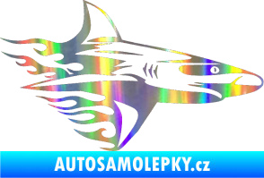 Samolepka Animal flames 031 pravá žralok Holografická