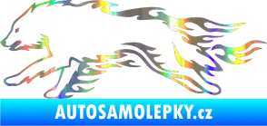 Samolepka Animal flames 032 levá vlk Holografická
