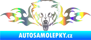 Samolepka Animal flames 038 pravá vlk Holografická
