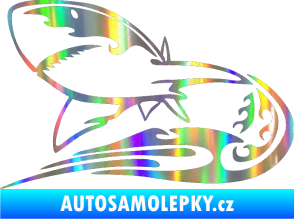 Samolepka Animal flames 041 levá žralok Holografická