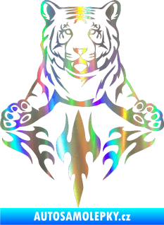 Samolepka Animal flames 045 levá tygr Holografická