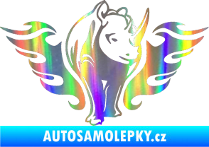 Samolepka Animal flames 047 pravá nosorožec Holografická