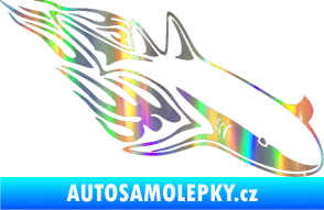 Samolepka Animal flames 048 pravá žralok Holografická