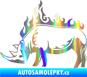 Samolepka Animal flames 049 levá nosorožec Holografická