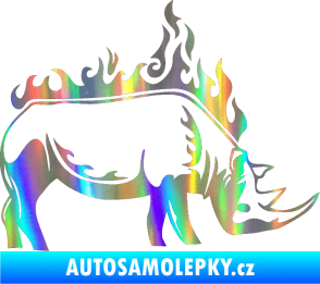 Samolepka Animal flames 049 pravá nosorožec Holografická