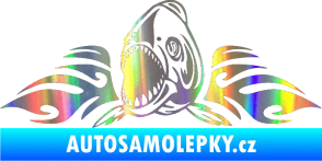 Samolepka Animal flames 063 levá  piraňa Holografická