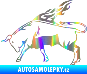 Samolepka Animal flames 067 levá býk Holografická