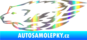 Samolepka Animal flames 078 levá  vlk Holografická