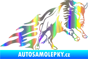 Samolepka Animal flames 089 pravá býk Holografická