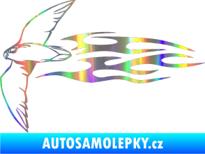 Samolepka Animal flames 095 levá letící pták Holografická