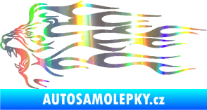 Samolepka Animal flames 103 levá lev Holografická