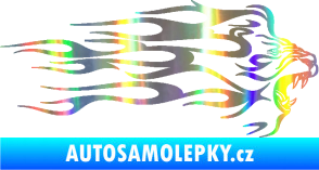 Samolepka Animal flames 103 pravá lev Holografická