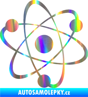 Samolepka Atom  Holografická