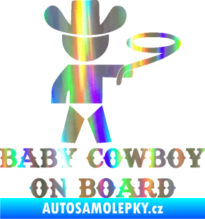Samolepka Baby cowboy on board pravá Holografická