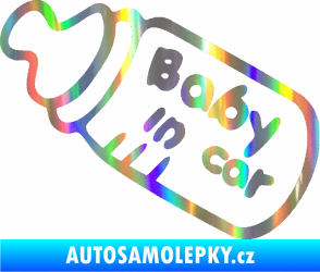 Samolepka Baby in car 001 lahvička na mlíčko Holografická
