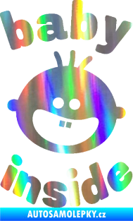 Samolepka Baby inside 002 levá dva zuby na palubě Holografická