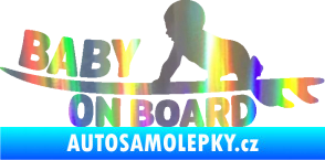 Samolepka Baby on board 010 levá surfing Holografická