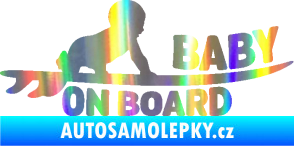 Samolepka Baby on board 010 pravá surfing Holografická