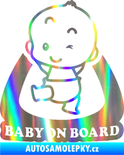 Samolepka Baby on board 011 levá s nápisem Holografická