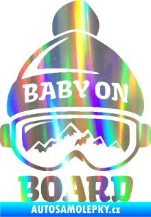 Samolepka Baby on board 012 levá na horách Holografická