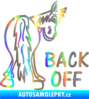 Samolepka Back off pravá koník Holografická