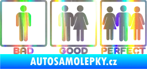 Samolepka Bad good perfect 002 nápis Holografická