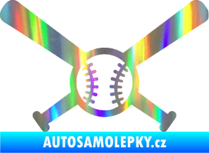Samolepka Baseball míček a pálky Holografická