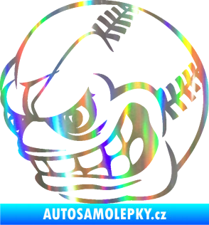 Samolepka Baseballový míček 001 levá s obličejem Holografická