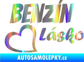 Samolepka Benzín Lásko Holografická