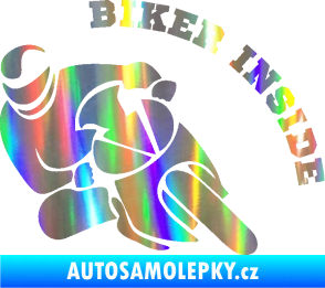 Samolepka Biker inside 002 levá motorkář Holografická