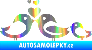 Samolepka Bird family 001 rodina v autě Holografická