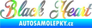 Samolepka Black Heart nápis Holografická