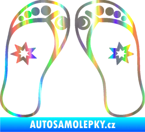 Samolepka Botičky 001 plážové žabky Holografická