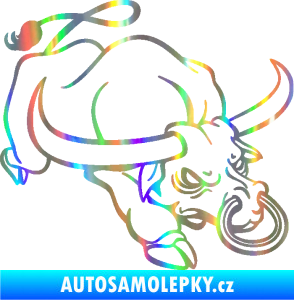 Samolepka Býk 014 pravá rozzuřený Holografická