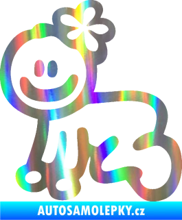 Samolepka Cartoon family mimi holčička Hawaii Holografická