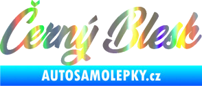 Samolepka Černý blesk nápis Holografická