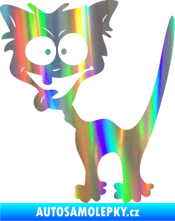 Samolepka Crazy cat levá bláznivá kočka Holografická